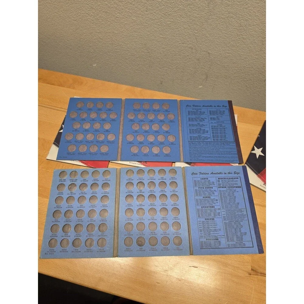 Coin Albums & Folders Lot: H.E. Harris Washington Quarters, Whitman Nickels